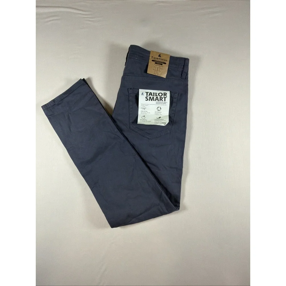 Tailor Vintage NWT Mens 30x32 Tailor Smart Pants Dark Gray Canaan Slim Fit